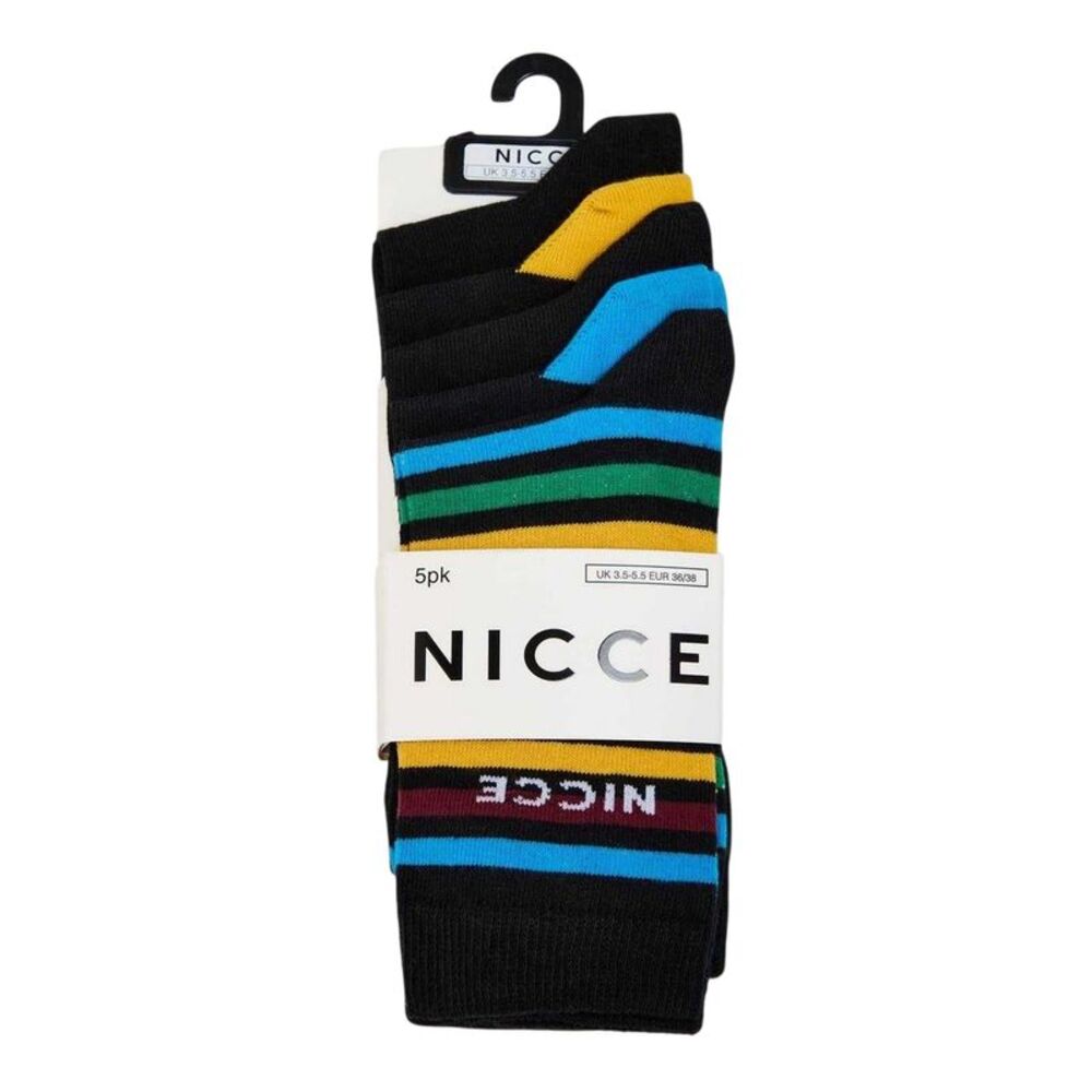 Nicce Childrens/Kids Striped Dress Socks (Pack of 5) / Black/Multicolored